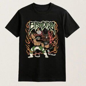 Chaos Wrestling Graphic T-Shirt – Retro Lucha Wrestler Cartoon Tee